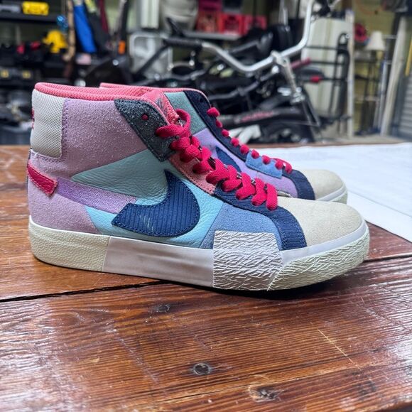 Nike Blazer Mid ’77 Patchwork Multicolor Women’s Sneakers Size 6 - Picture 3 of 9